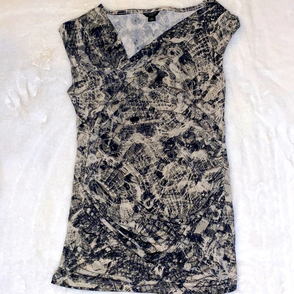 Ann Taylor Python Print Petite Tunic Top